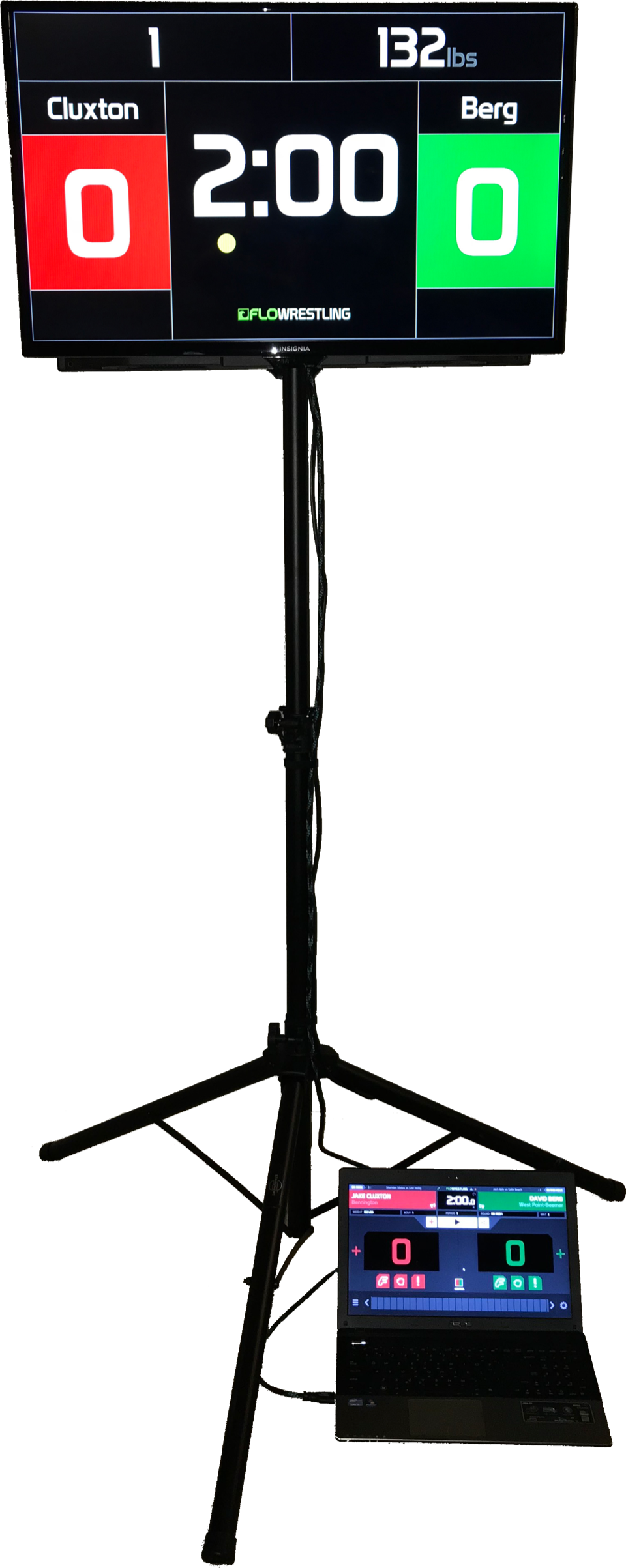 The HD2 tripod with the laptop that drives it